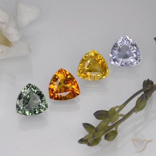 3,09 ct natürliche mehrfarbiger Saphir-Edelsteine, Trillion, VVS-VS