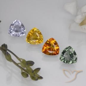 3,09 ct natürliche mehrfarbiger Saphir-Edelsteine, Trillion, VVS-VS