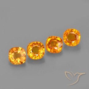 1.67ctw Natürlicher Mittelorange Saphir, Kissen, VVS-VS