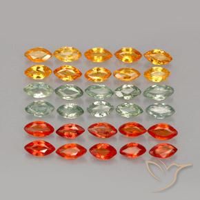4,37 ct natürliche mehrfarbiger Saphir-Edelsteine, Marquise, VVS-VS