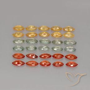 4,37 ct natürliche mehrfarbiger Saphir-Edelsteine, Marquise, VVS-VS