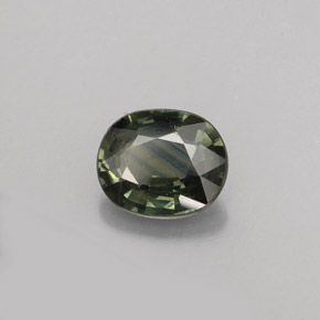0,76 ctw natürlicher grüner Saphir, Oval Schliff, VS