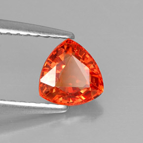 0,90 ctw natürlicher orangefarbener Saphir, Trillion, VVS-VS