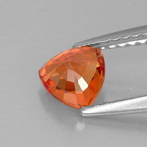 0,90 ctw natürlicher orangefarbener Saphir, Trillion, VVS-VS