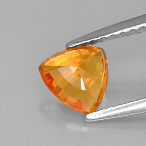 0,88 ctw natürlicher orangefarbener Saphir, Trillion, VVS-VS