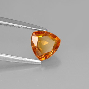 1,00 ctw natürlicher orangefarbener Saphir, Trillion, VS