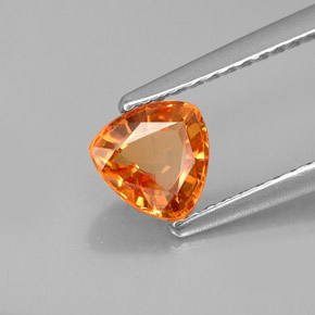0,88 ctw natürlicher orangefarbener Saphir, Trillion, VVS-VS