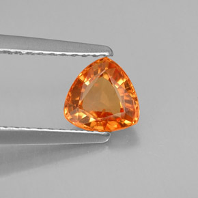 0,88 ctw natürlicher orangefarbener Saphir, Trillion, VVS-VS