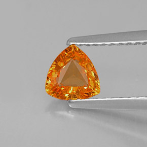 0,63 ctw natürlicher orangefarbener Saphir, Trillion, VVS-VS