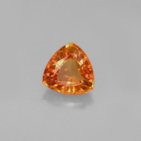 0,77 ctw natürlicher orangefarbener Saphir, Trillion, VVS-VS