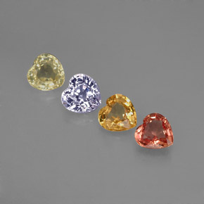 1,26 ct natürliche mehrfarbiger Saphir-Edelsteine, Herzform, VVS-VS