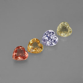 1,26 ct natürliche mehrfarbiger Saphir-Edelsteine, Herzform, VVS-VS