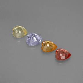 1,26 ct natürliche mehrfarbiger Saphir-Edelsteine, Herzform, VVS-VS