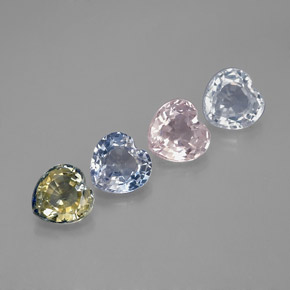 1,80 ct natürliche mehrfarbiger Saphir-Edelsteine, Herzform, VVS-VS