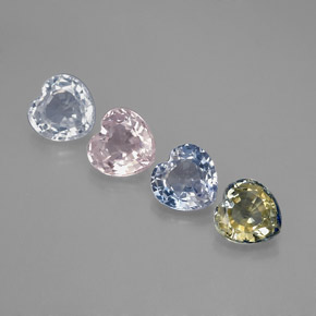 1,80 ct natürliche mehrfarbiger Saphir-Edelsteine, Herzform, VVS-VS