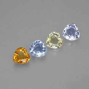 1,25 ct natürliche mehrfarbiger Saphir-Edelsteine, Herzform, VVS-VS