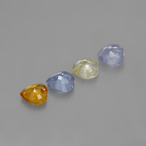 1,25 ct natürliche mehrfarbiger Saphir-Edelsteine, Herzform, VVS-VS