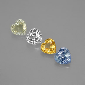 1,41 ct natürliche mehrfarbiger Saphir-Edelsteine, Herzform, VVS-VS