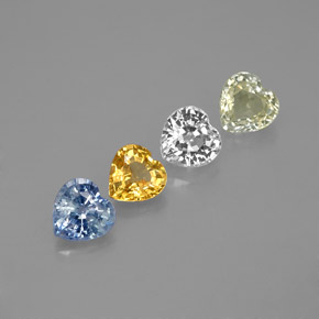 1,41 ct natürliche mehrfarbiger Saphir-Edelsteine, Herzform, VVS-VS