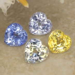 1,61 ct natürliche mehrfarbiger Saphir-Edelsteine, Herzform, VVS-VS
