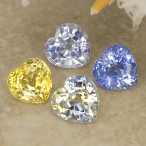 1,61 ct natürliche mehrfarbiger Saphir-Edelsteine, Herzform, VVS-VS