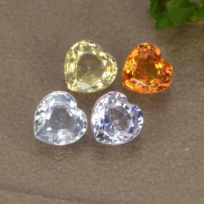 1,38 ct natürliche mehrfarbiger Saphir-Edelsteine, Herzform, VVS-VS