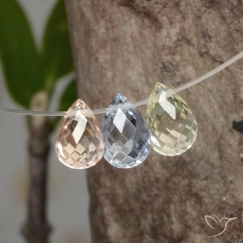 2,07 ct natürliche mehrfarbiger Saphir-Edelsteine, Briolette, VVS