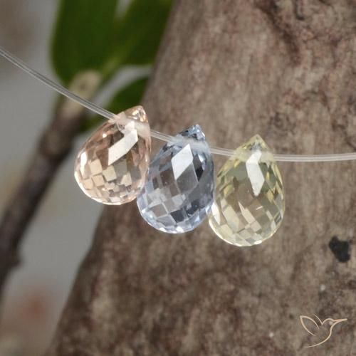2,07 ct natürliche mehrfarbiger Saphir-Edelsteine, Briolette, VVS