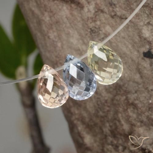 2,07 ct natürliche mehrfarbiger Saphir-Edelsteine, Briolette, VVS