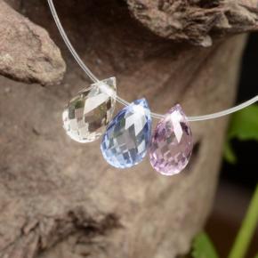 2,16 ct natürliche mehrfarbiger Saphir-Edelsteine, Briolette, VVS