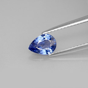 0,81 ctw natürlicher blauer Saphir, Birnenform, VVS