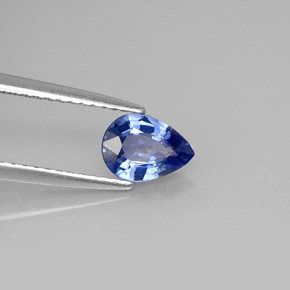0,81 ctw natürlicher blauer Saphir, Birnenform, VVS