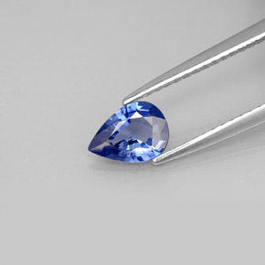 0,65 ctw natürlicher blauer Saphir, Birnenform, VVS