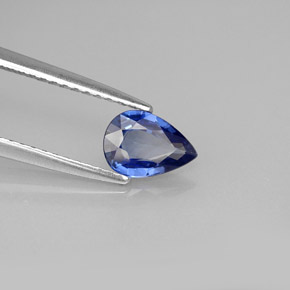 0,66 ctw natürlicher blauer Saphir, Birnenform, VVS