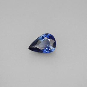 0,74 ctw natürlicher blauer Saphir, Birnenform, VVS