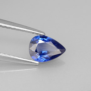 0,66 ctw natürlicher blauer Saphir, Birnenform, VS