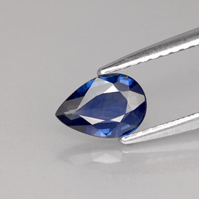 0,63 ctw natürlicher blauer Saphir, Birnenform, VVS-VS