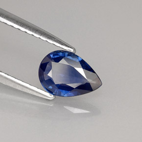 0,63 ctw natürlicher blauer Saphir, Birnenform, VVS-VS