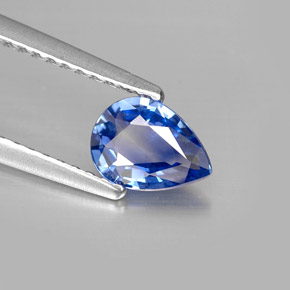 0,67 ctw natürlicher blauer Saphir, Birnenform, VVS-VS