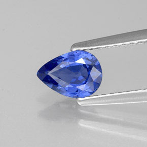 0,67 ctw natürlicher blauer Saphir, Birnenform, VVS-VS