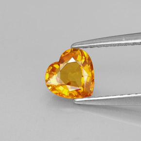 0,95 ctw natürlicher orangefarbener Saphir, Herzform, VVS