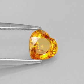 0,95 ctw natürlicher orangefarbener Saphir, Herzform, VVS