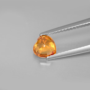 1,07 ctw natürlicher orangefarbener Saphir, Herzform, VS