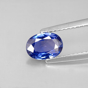 0,85 ctw natürlicher blauer Saphir, Oval Schliff, VS
