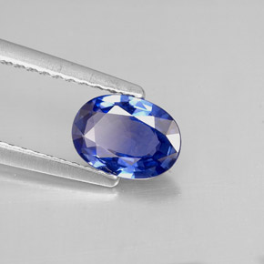 0,85 ctw natürlicher blauer Saphir, Oval Schliff, VS