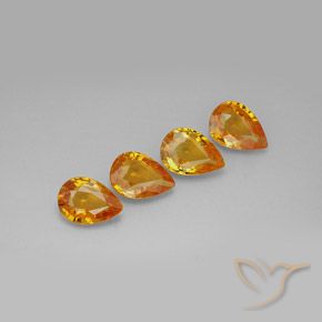 3.19ctw Natürlicher Dunkelorange-Gold Saphir, Birnenform, VVS-VS