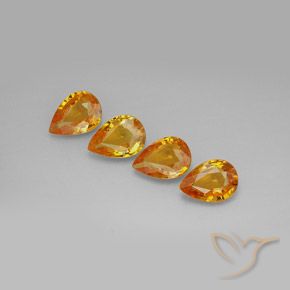 3.19 ct natürliche Dunkelorange-Gold Saphir-Edelsteine, Birnenform, VVS-VS