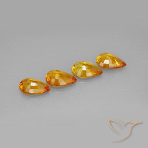 3.19 ct natürliche Dunkelorange-Gold Saphir-Edelsteine, Birnenform, VVS-VS