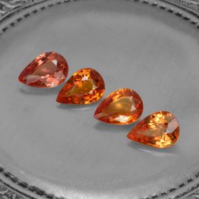 2,99 ct natürliche orangefarbener Saphir-Edelsteine, Birnenform, VVS-VS