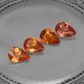 2,99 ct natürliche orangefarbener Saphir-Edelsteine, Birnenform, VVS-VS